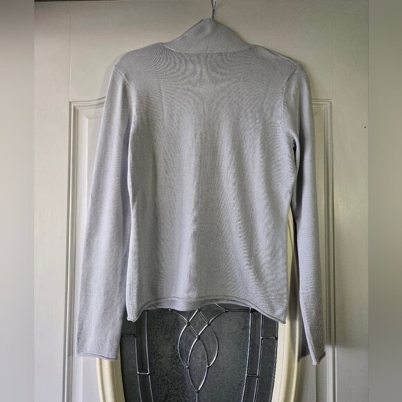 Etcetera Light Gray Silk Cashmere Blend Cowl Neck Sweater ~Size Medium - Picture 4 of 4